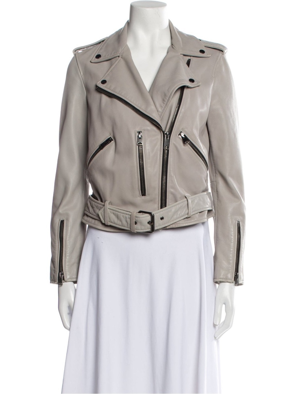AllSaints Lamb Leather Biker Jacket